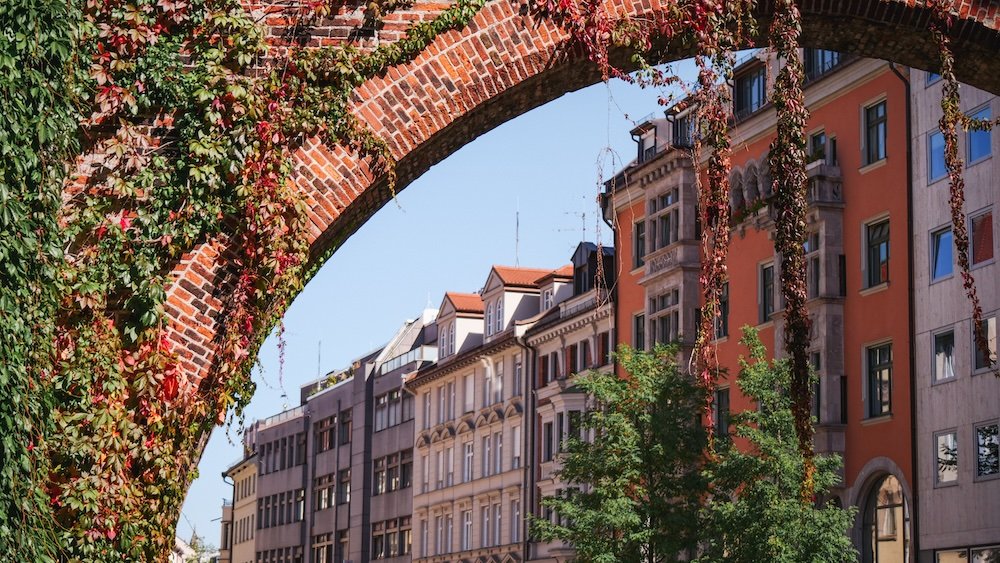 Sendlinger Tor medieval city gates centuries-old brick and archway in Munich, Germany