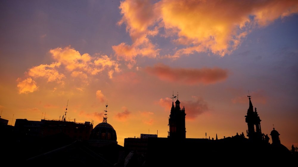 Silhouette Valencia views sunset views in Spain 