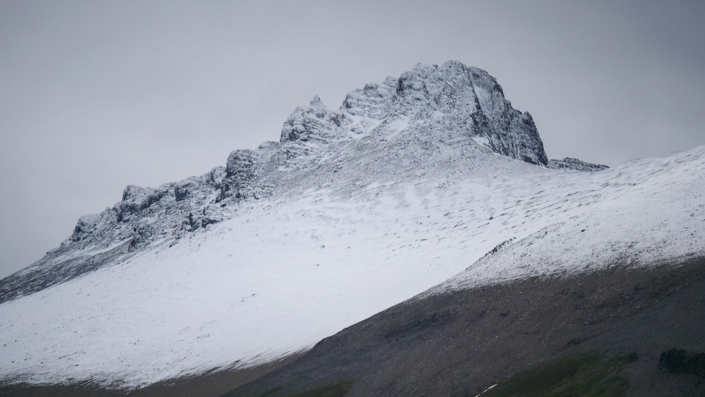 Snowcapped mountain in Ushuaia, Tierra del Fuego, Argentina 