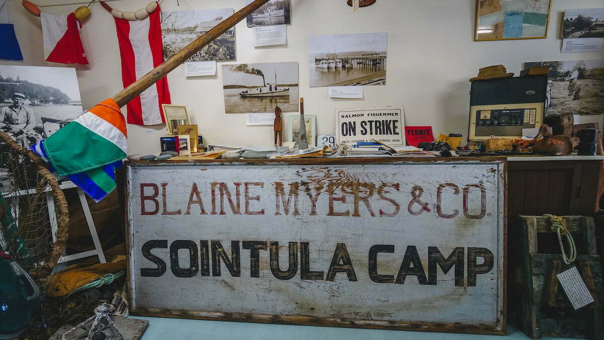 Sointula Museum with an inside collection including Blaine Myers & Co Sointula Camp 