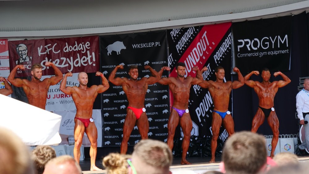 Sopot body building competition on the beach in Poland 