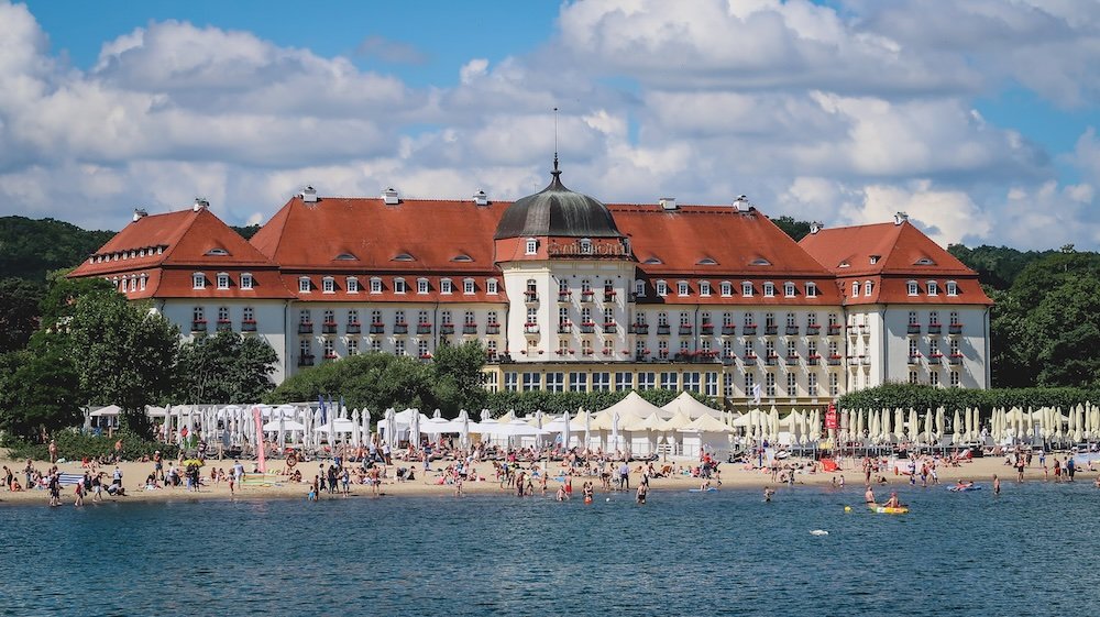 Sopot distinct historical architecture by the beach in Poland 