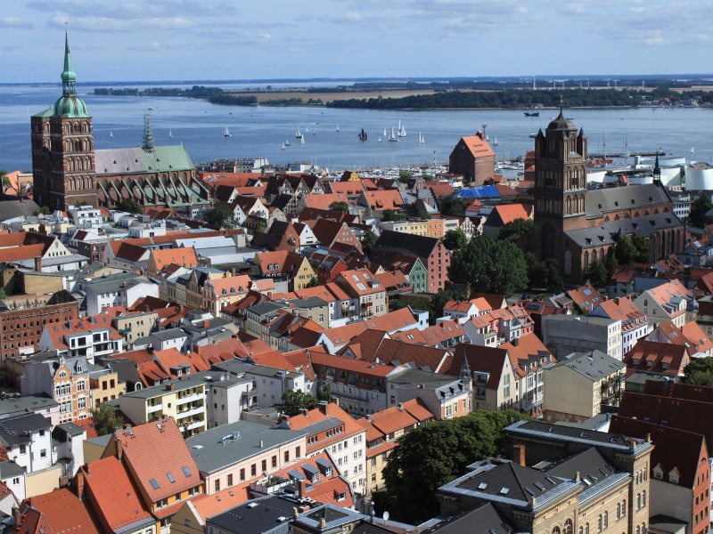 Stralsund rooftop views from a high vantage point