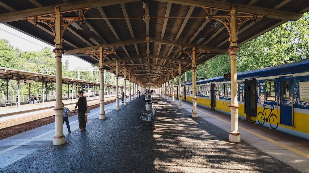 Taking the train to Sopot from Gdansk, Poland 