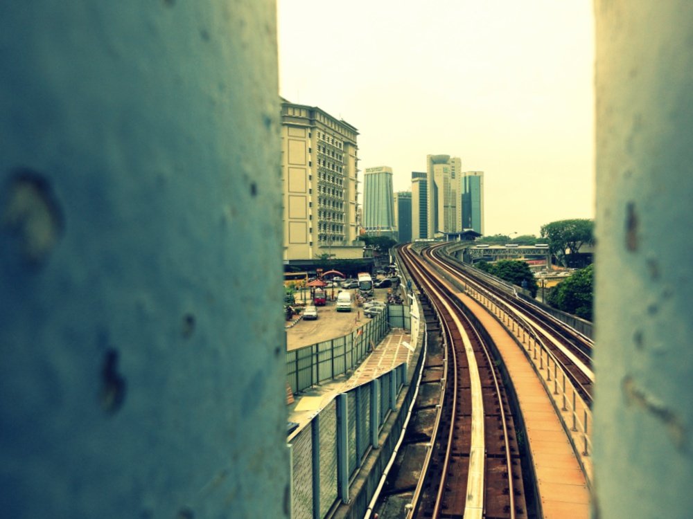 Taking the train to the Batu Caves, Malaysia 