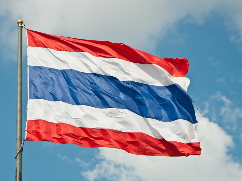 Waving Thai Flag Flapping In The Air 