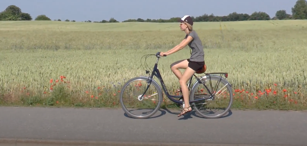 That Backpacker Audrey Bergner bicycle ride in the countryside of Wustrow, Germany 