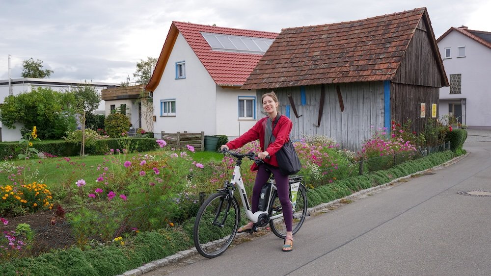 That Backpacker Audrey Bergner enjoying a Biking Food Tour of Hori Peninsula Starting in Radolfzell whilst visiting Lake Constance, Germany 