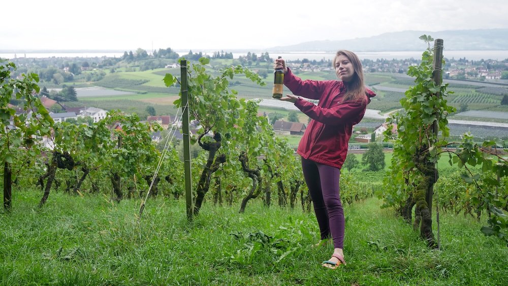 That Backpacker Audrey Bergner enjoying a self-directed wine tour around Lake Constance