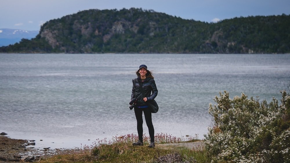 That Backpacker Audrey Bergner enjoying the rugged beauty hiking and trekking in Tierra del Fuego National Park, Ushuaia, Argentina 