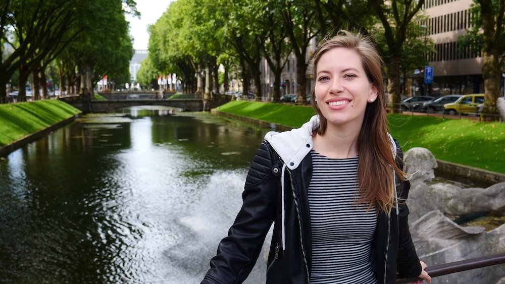 That Backpacker Audrey Bergner excited to be visiting green spaces in Dusseldorf, Germany 