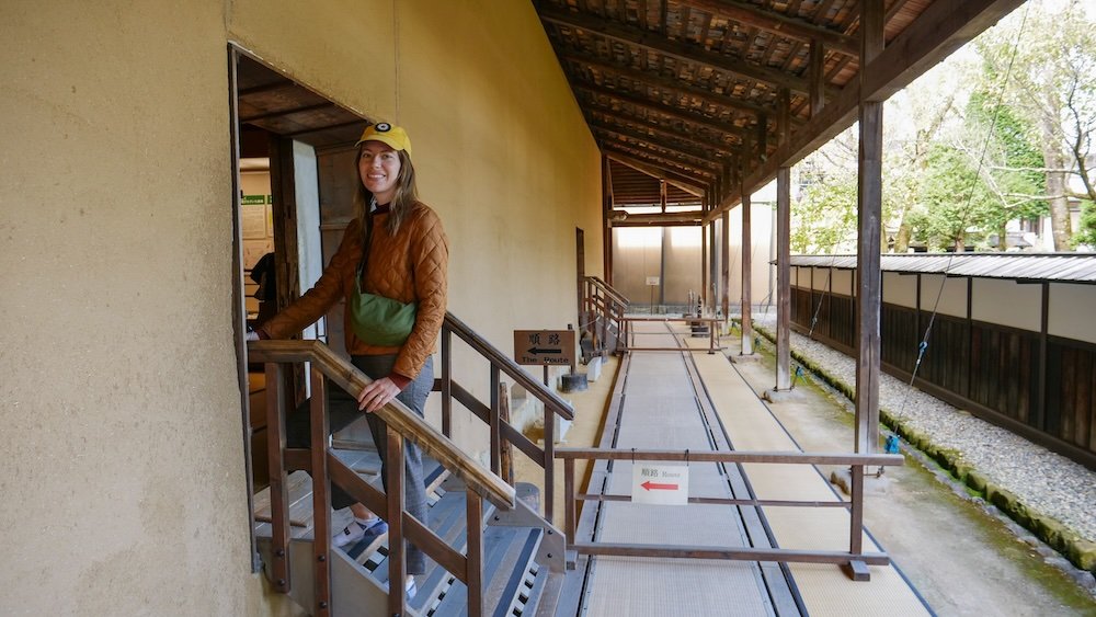 That Backpacker Audrey Bergner exploring Takayama Jinya during our visit to Japan