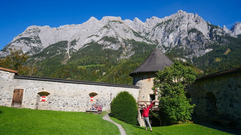 That Backpacker Audrey Bergner exploring Werfen Castle on her own in Austria 