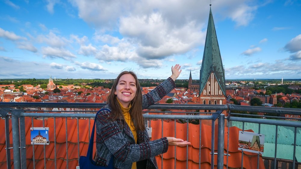 That Backpacker Audrey Bergner presenting epic high vantage point views of Luneburg, Germany 