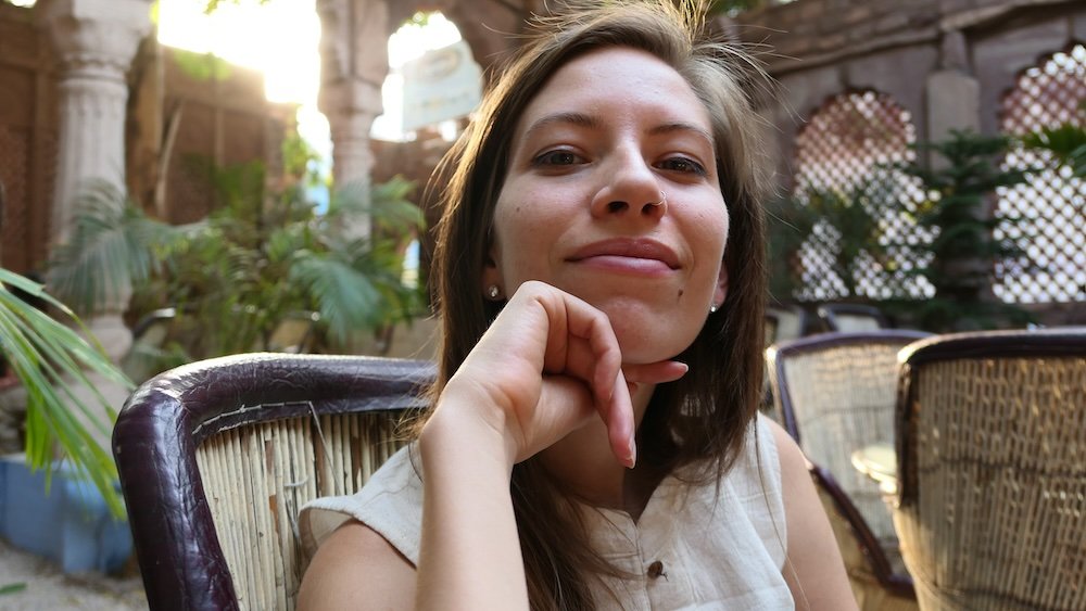 That Backpacker Audrey Bergner relaxing in our Jodhpur accommodations 