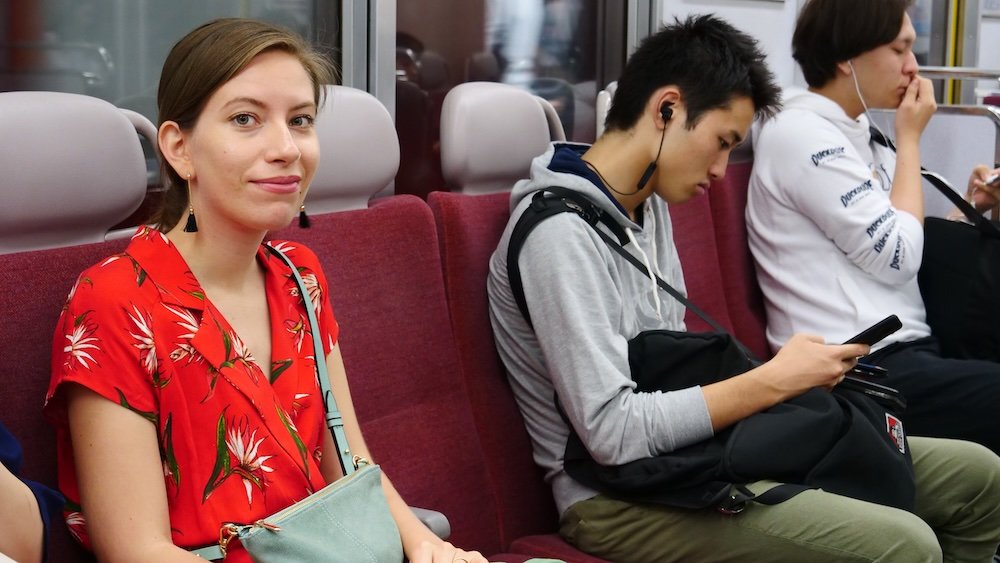 That Backpacker Audrey Bergner riding the train to Nara, Japan 