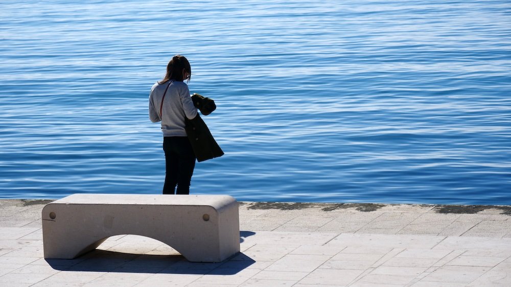 That Backpacker enjoying the riva promenade in Split, Croatia 