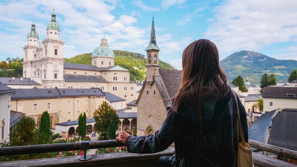 That Backpacker taking in scenic Salzburg 