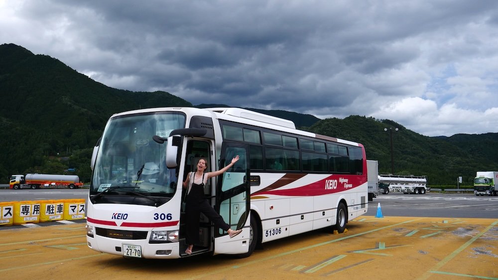 That Backpacker taking the bus to Takayama, Japan 