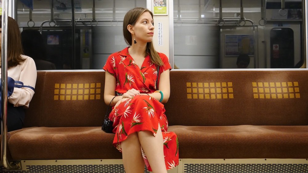 That Backpacker taking the metro in Osaka, Japan 