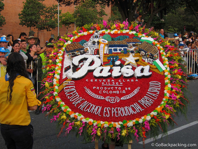 The annual flower parade Paisa in Medellin, Colombia