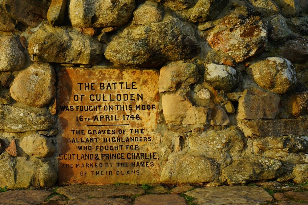 The Battle of Culloden Memorial Cairn was fought on this moor 16th April 1746