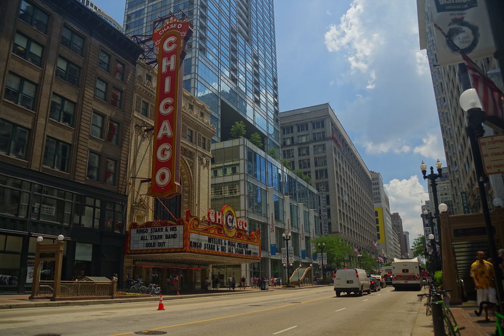 The iconic Chicago Theater by day is one of the most iconic landmarks in the city