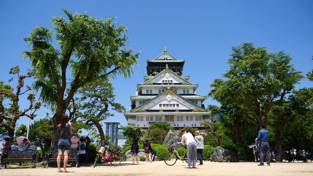 The magnificent and imposing Osaka Castle in Japan 