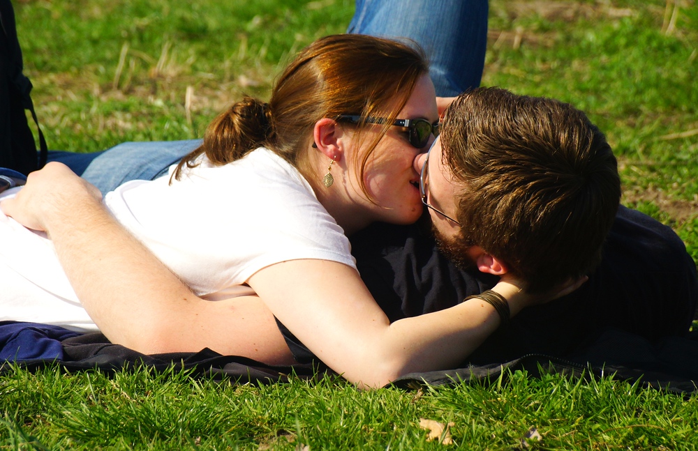 The most intimate photo of the day – a couple kissing on the grass of Mauerpark in Berlin, Germany.
