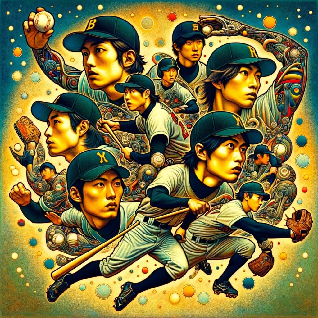 The New Generation: Rising Stars in Japanese Baseball - digital art 