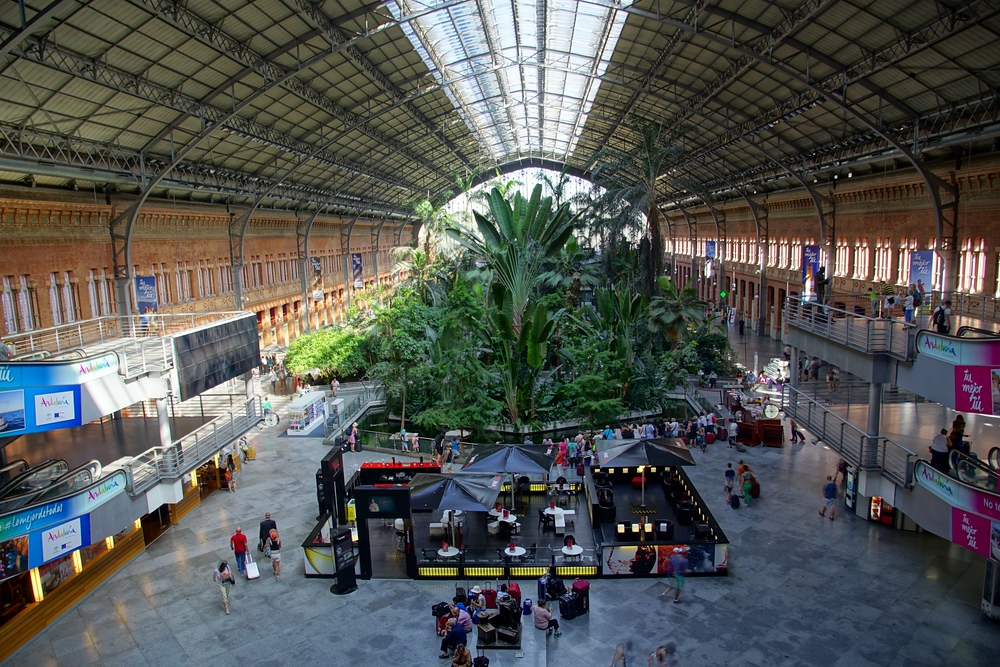 The train station in Madrid is a truly a spectacle. Certain sections appear more like a Botanical Garden than any kind of transportation hub.