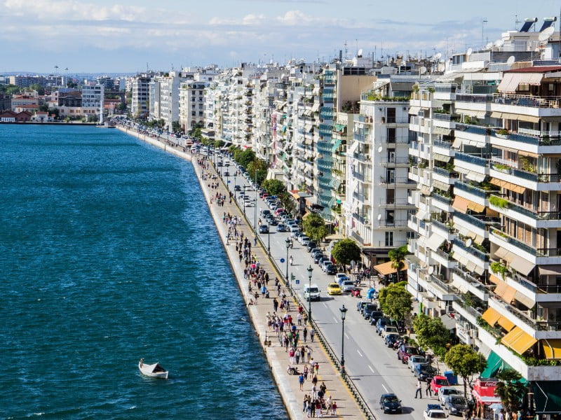 Thessaloniki seafront apartment views for visitors to this busy Greek destination 