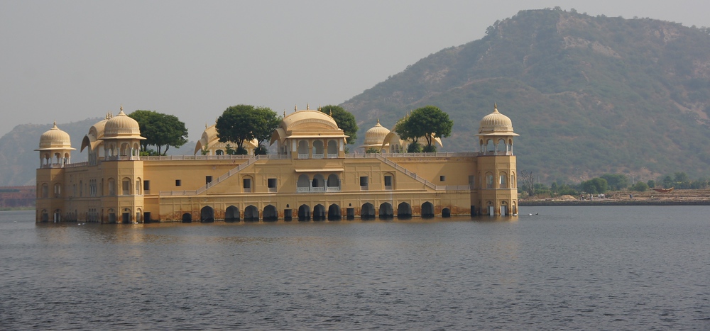 This is a shot of the Floating Palace (aka Jal Mahal or Water Palace) - Jaipur, India