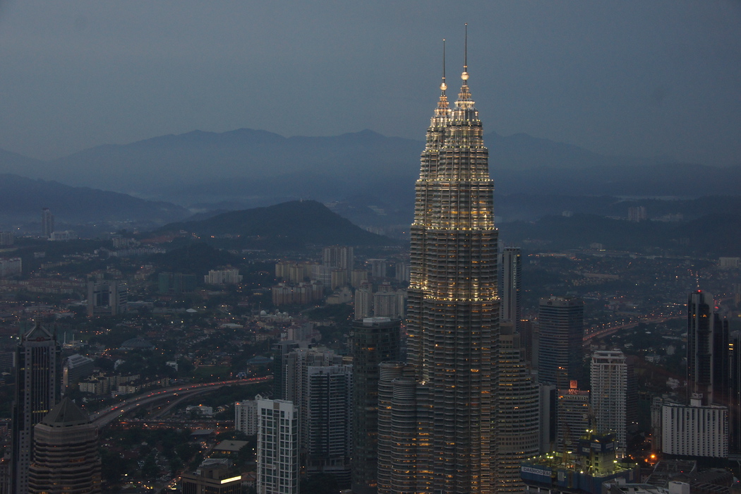 This photo of the Petronas Towers was taken from the Kuala Lumpur Tower which is actually considered to offer to the best views of the city.