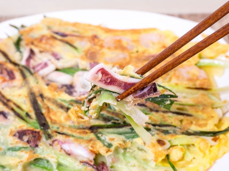 Tongyeong is a great place to try eating haemul pajeon