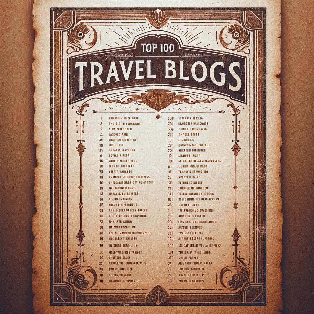 Top 100 Travel Blogs List Format 