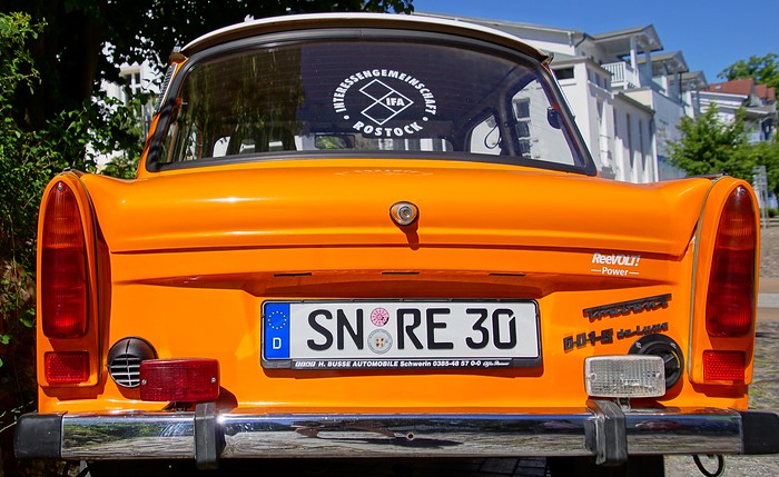 Trabant license plate in Ruegen, Germany