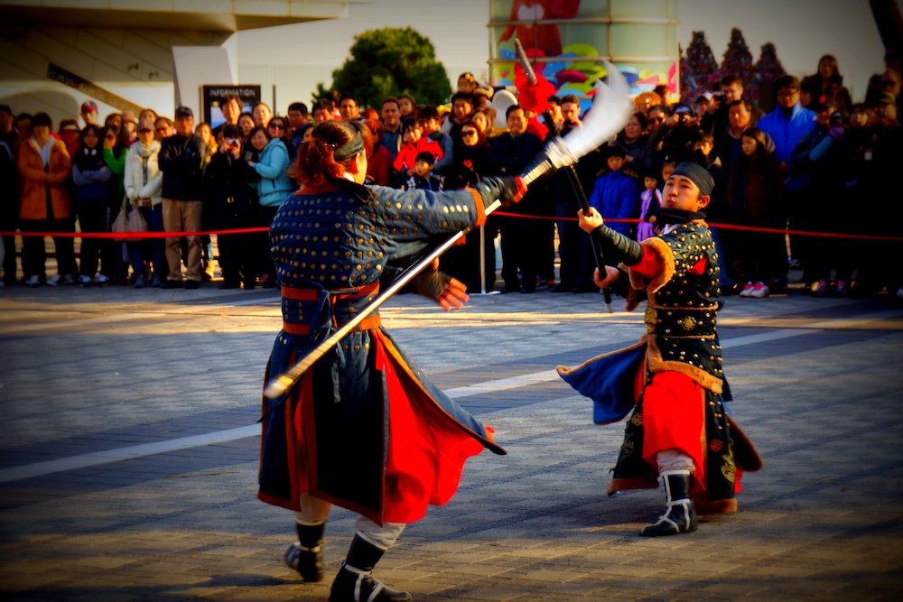 Traditional martial arts performance in Seoul as a day trip from Goyang, Korea 