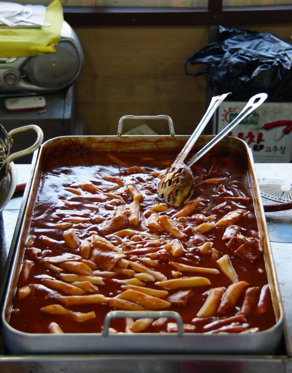 Tteokbokki street food for sale in Incheon, Korea 