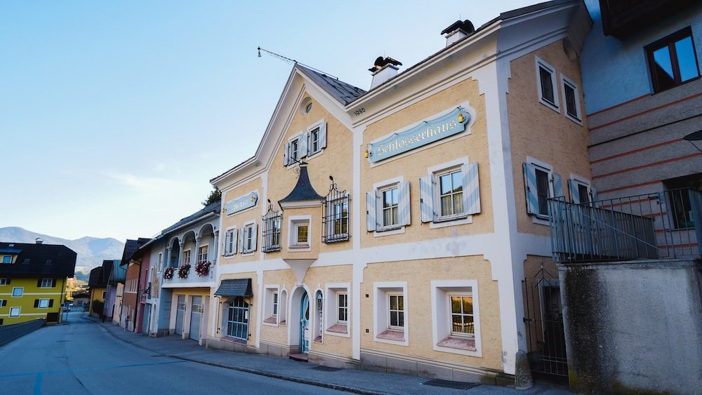 Typical Austrian architecture in Werfen, Austria 