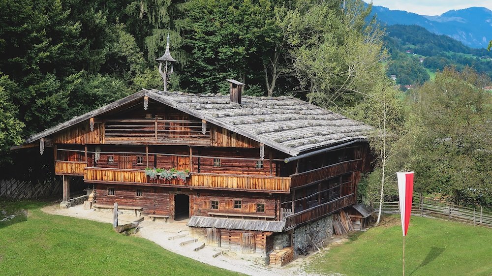 Tyrol traditional wooden farmhouse that is rustic in Austria 