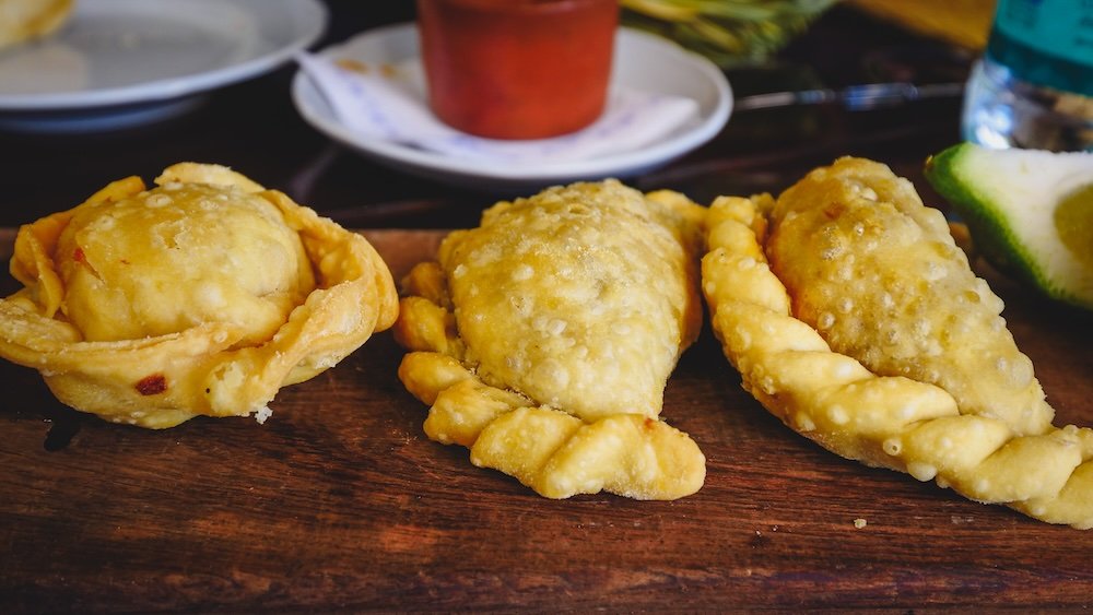 Unique empanadas in Salta called empanadas salteñas in Argentina 