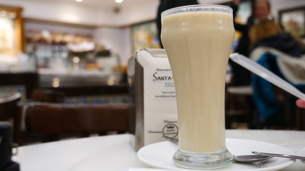 Valencia’s horchata from tiger nuts as a refreshing drink in Valencia, Spain