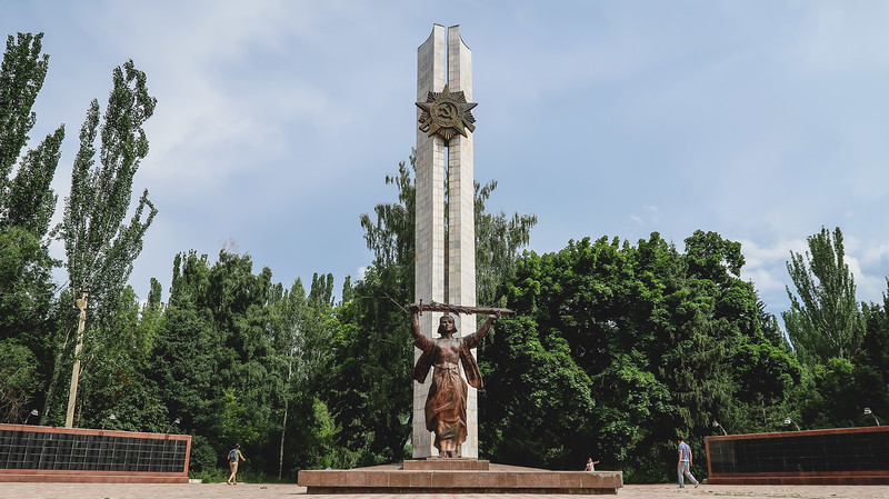 Victory Park and World War II Memorial in Karakol, Kyrgyzstan