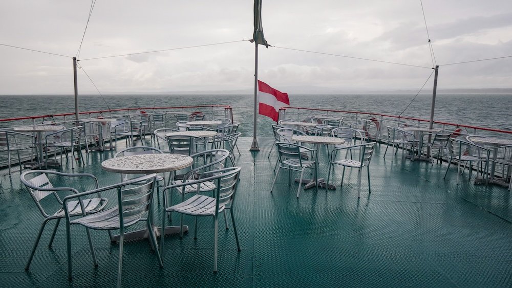 View from the deck of our ferry ride across Lake Constance from Konstanz to Lindau in Germany