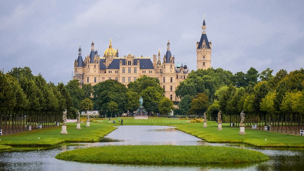 Views from the Castle Gardens Burggarten in Schwerin, Germany 