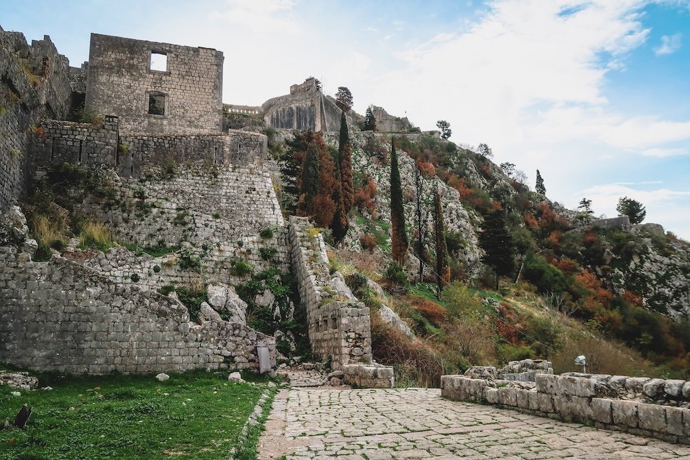 Views of Kotor fortress in Montenegro 