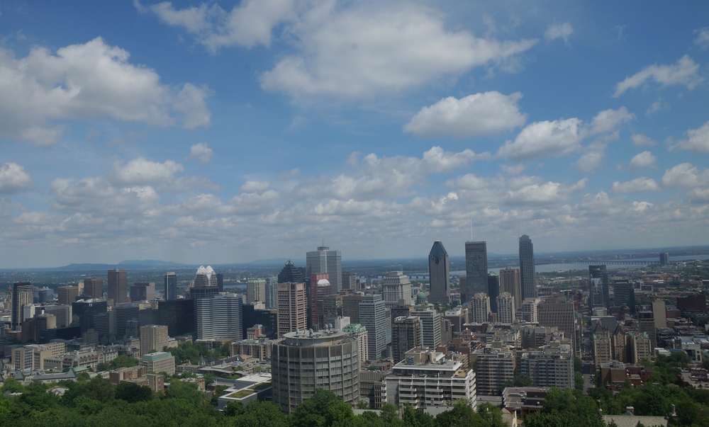 Views of Montreal from the lookout point from Mount Royal Park – Parc du Mont-Royal
