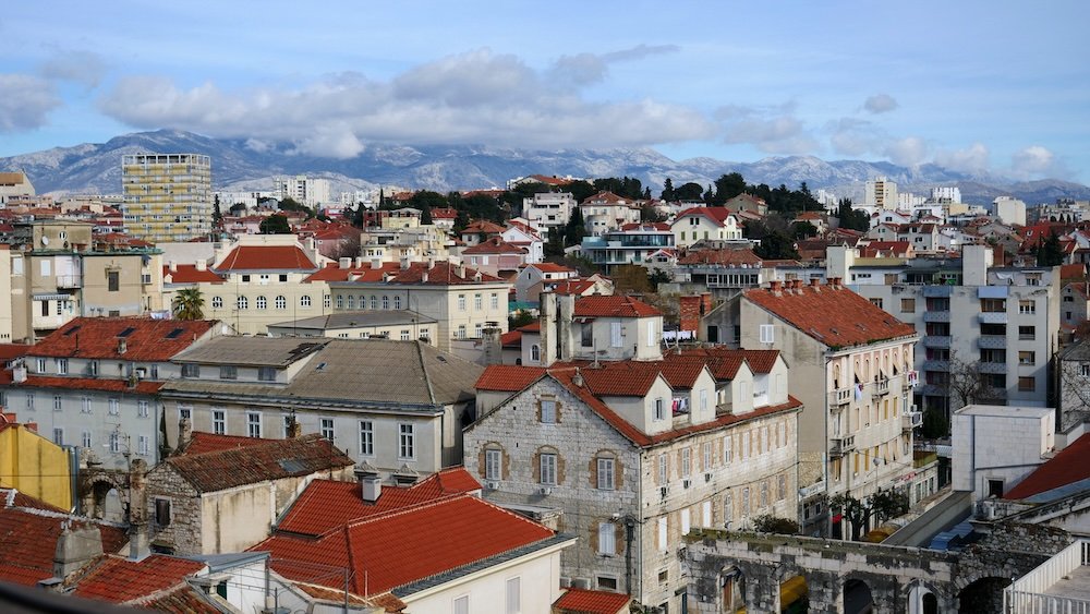 Views of Split from a high vantage point in Croatia 