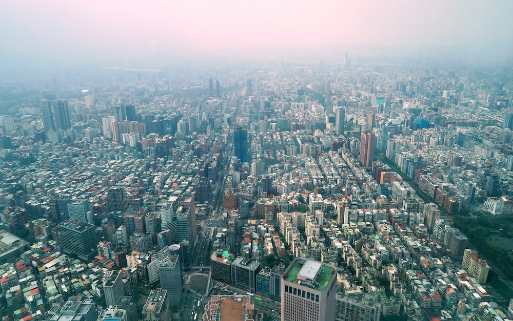 View of Taipei, Taiwan from the tower 